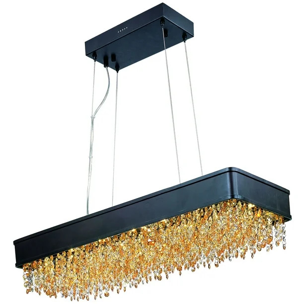 Maxim 39659 Mystic 32" Wide Crystal Linear Led Pendant - Bronze - Walmart.com | Walmart (US)