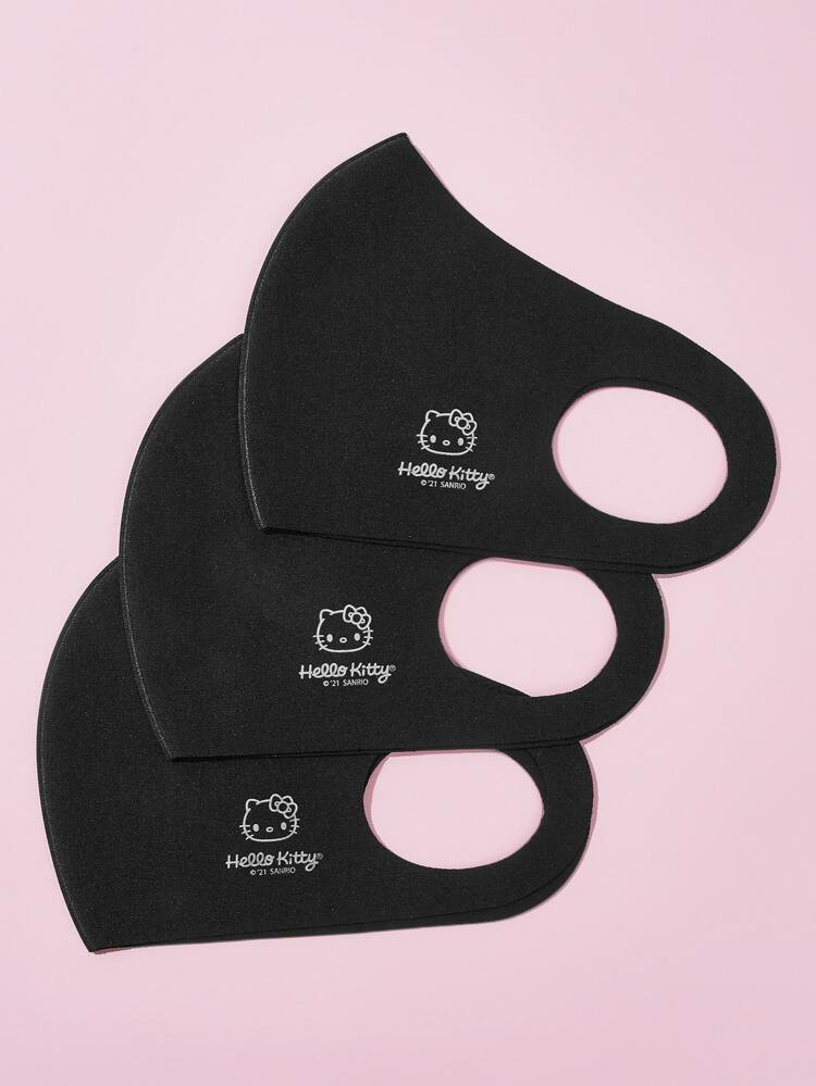 SHEIN X Hello Kitty and Friends 3pcs Girls Cartoon Graphic Face Covering | SHEIN