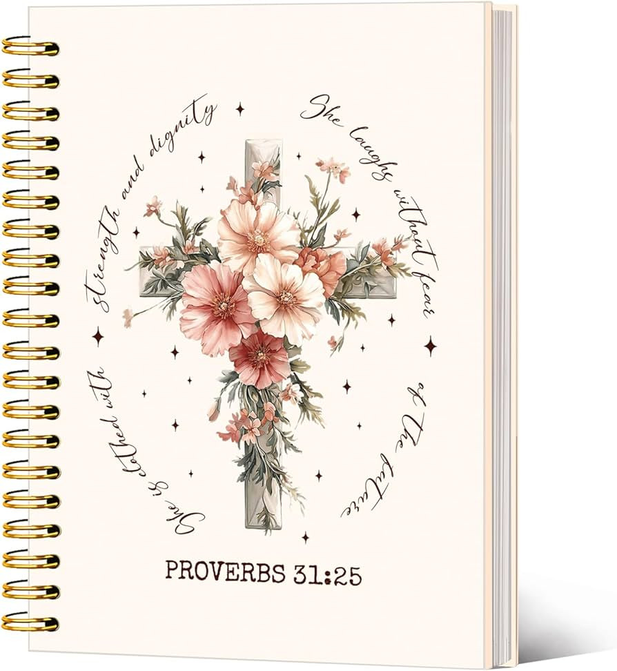 Inspirational Floral Christian Notebook Journal, Proverbs 31:25 Bible Verse Journal for Women, Ch... | Amazon (US)
