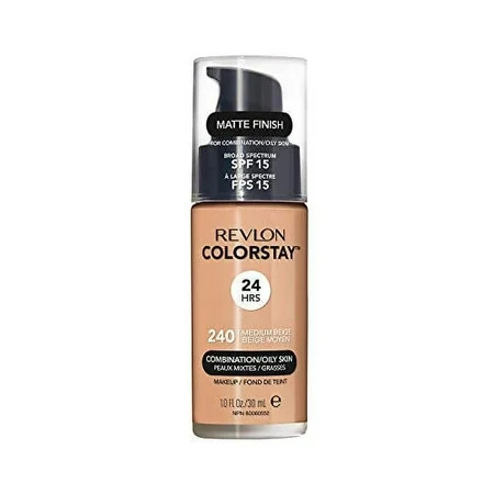 Revlon ColorStay Liquid Foundation Makeup Combination/Oily Longwear Medium-Full with Matte Finish, Medium Beige (240), oz | Walmart (US)