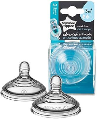 Tommee Tippee Advanced Anti-Colic Baby Bottle Nipple Replacement, Medium Flow, 3+ Months - 2 Coun... | Amazon (US)