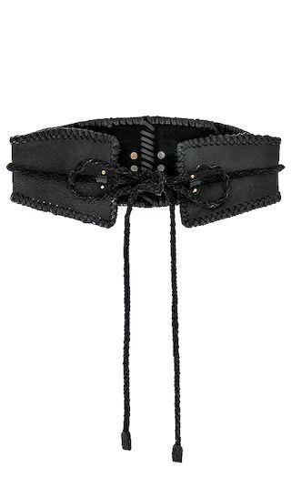 Selena Leather Corset Belt in Black | Revolve Clothing (Global)