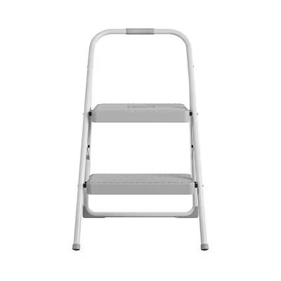 Project Source  2-Step 225-lb Capacity Gray Steel Foldable Step Stool | Lowe's