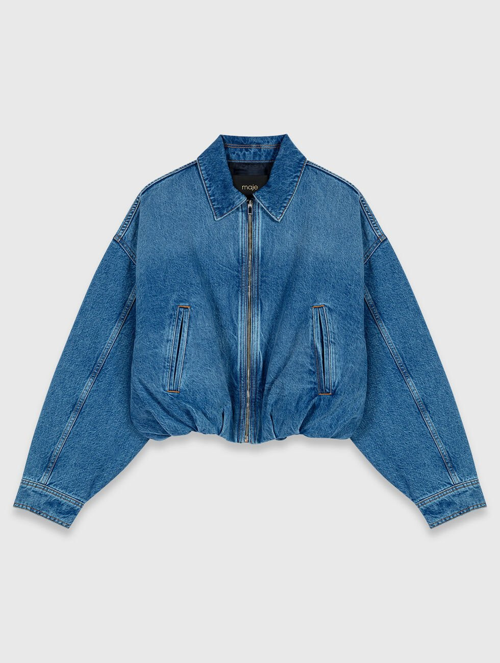 Denim bomber jacket Blue for Women | Maje | Maje US