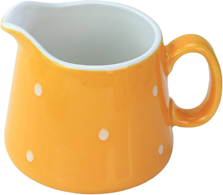 CHOOLD Polka Dot Ceramic Creamer with Handle, 8.5oz Coffee & Milk Creamer Jug for Kitchen | Amazon (US)