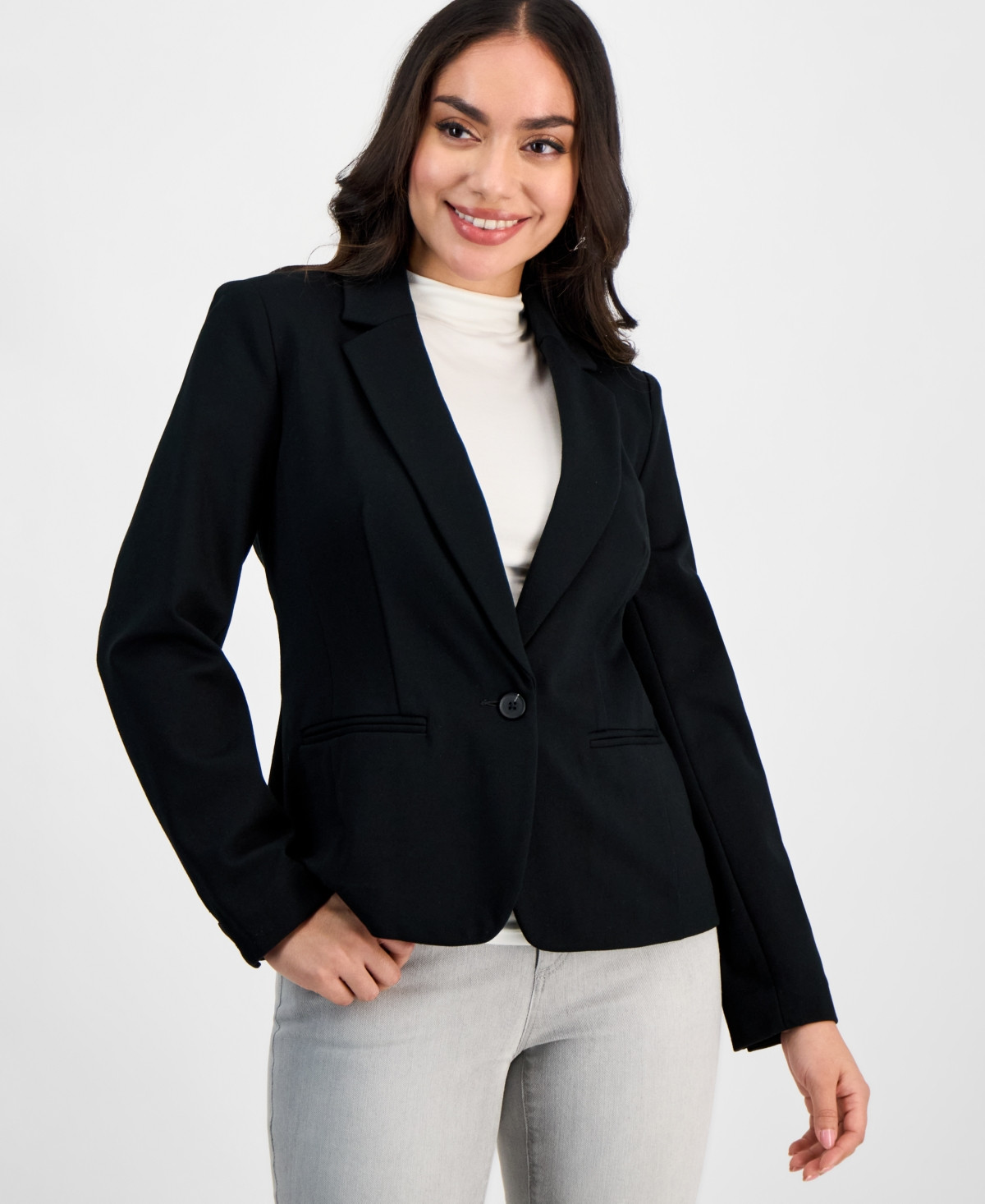 I.n.c. International Concepts Petite Ponte Blazer, Created for Macy's - Deep Black | Macy's