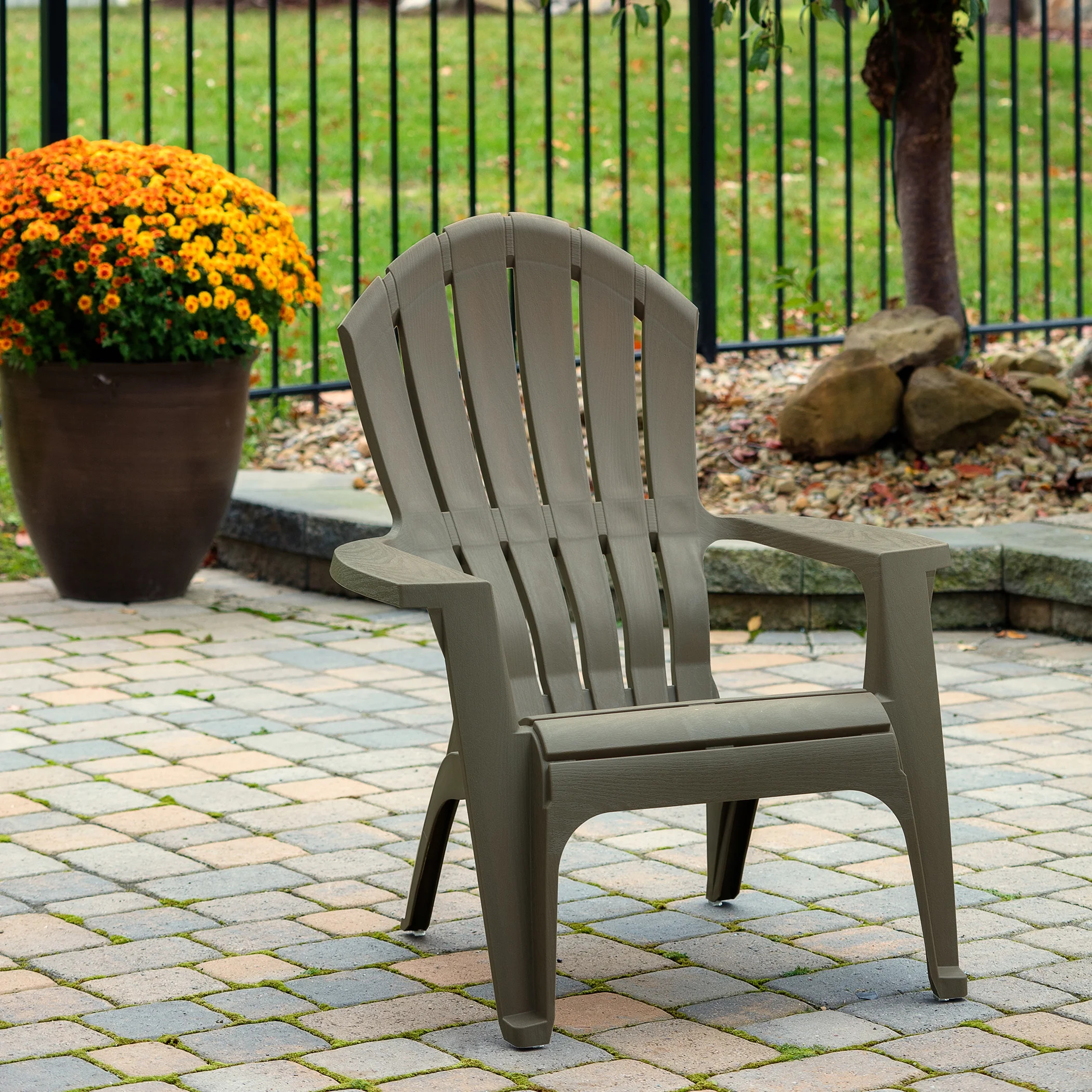 Real Comfort Outdoor Resin Stackable Adirondack Chair, Gray - Walmart.com | Walmart (US)