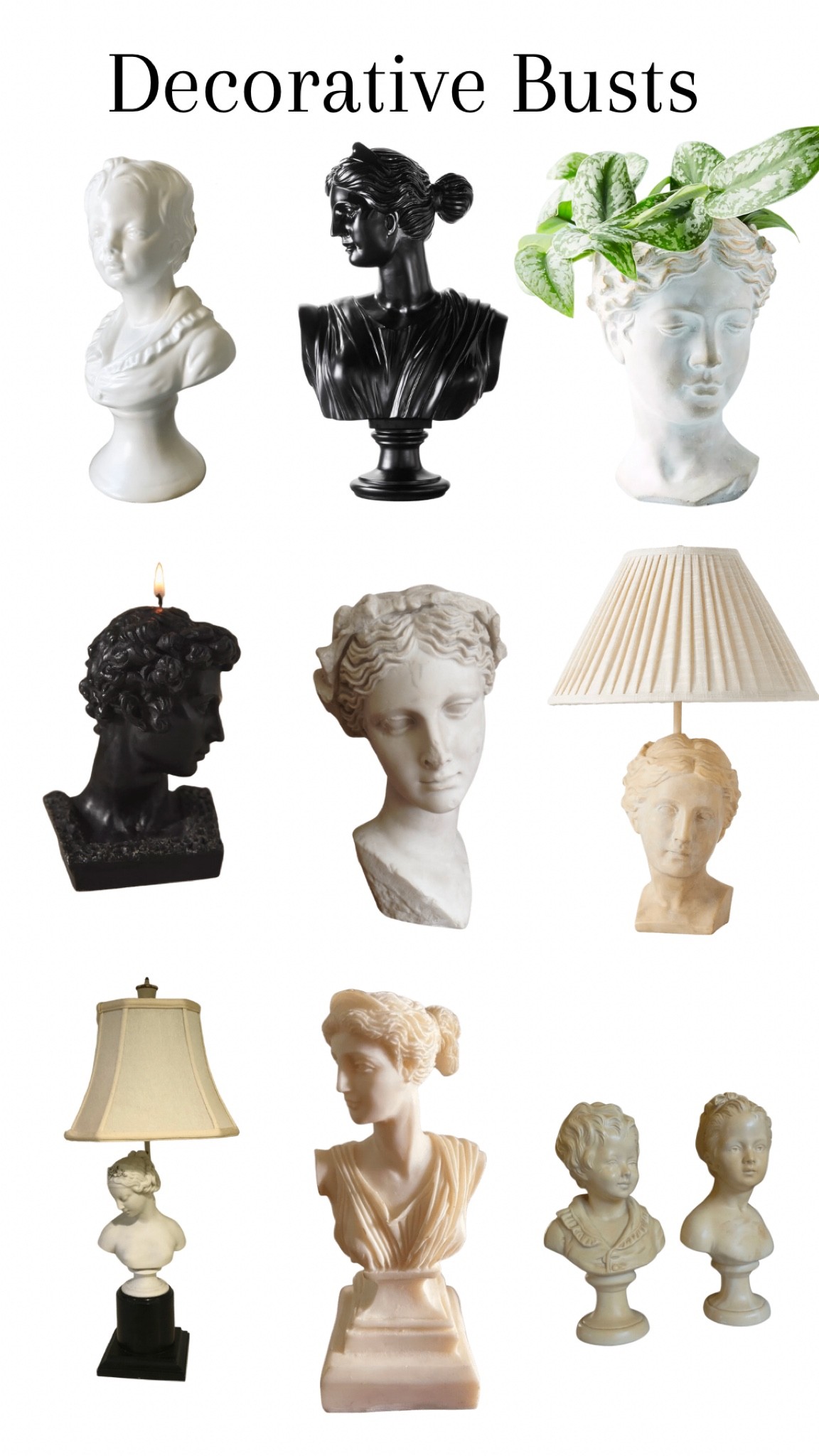 Decorative bust, statue, home decor, lamp, candle 

#LTKhome #LTKstyletip #LTKCyberweek