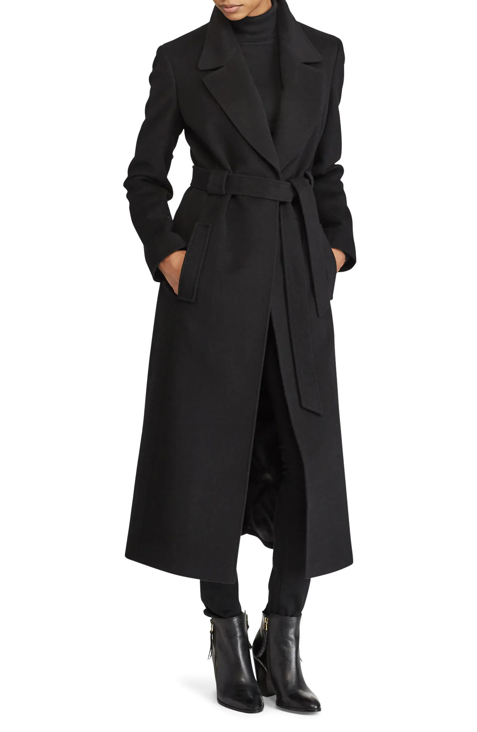 Lauren Ralph Lauren Belted Longline Wrap Coat | Nordstrom | Nordstrom