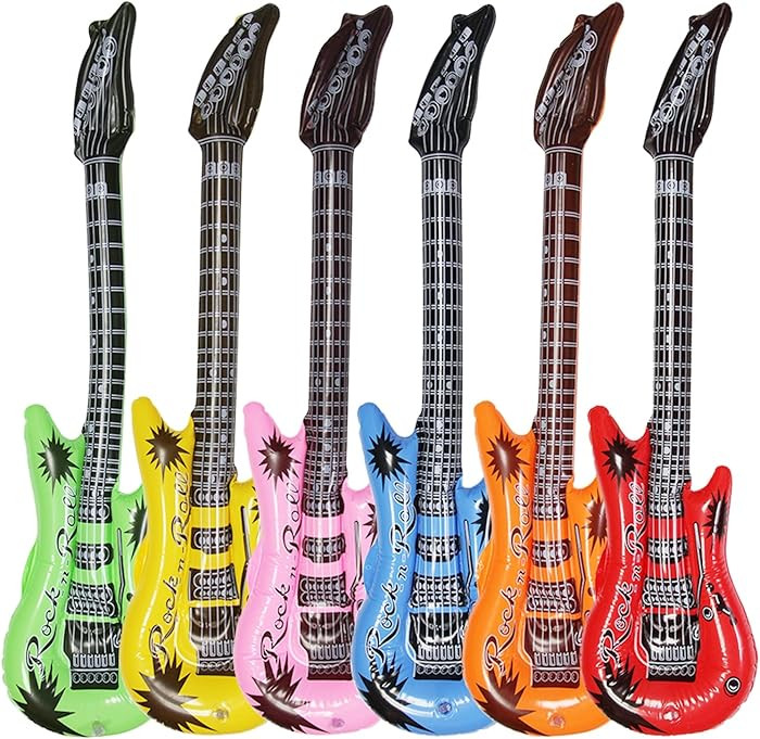 Dr.dudu Inflatable Guitar, Waterproof Assorted Colors Party Decoration (6pack) | Amazon (US)