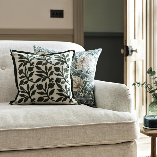 Buy Habitat x Morris & Co. Rosehip Crewel Cushion - Green | Cushions | Habitat | Habitat UK