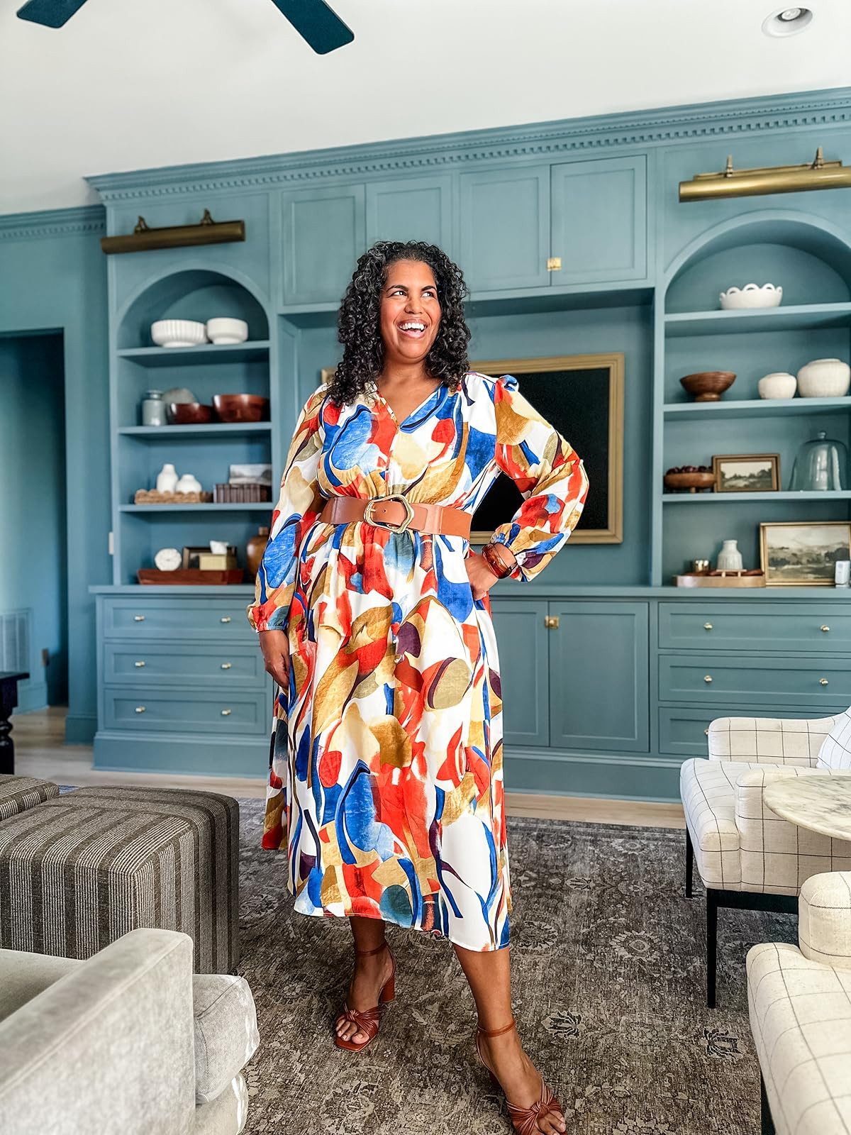 The prettiest spring dress with sleeves. I’m wearing size xxl. Great stretchy waist, this one works for curvy bodies. #amazonfashion 

 #LTKootd #LTKOver40 #LTKPlusSize