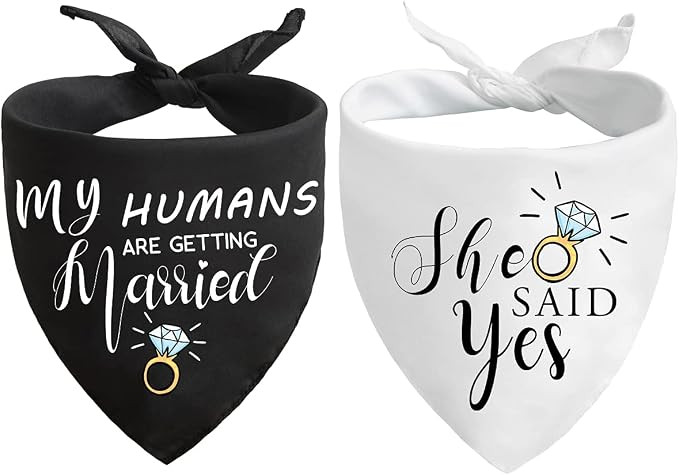 My Humans are Getting Married She Said Yes Dog Bandana, Wedding Engagement Photos, Pet Scarf Acce... | Amazon (US)