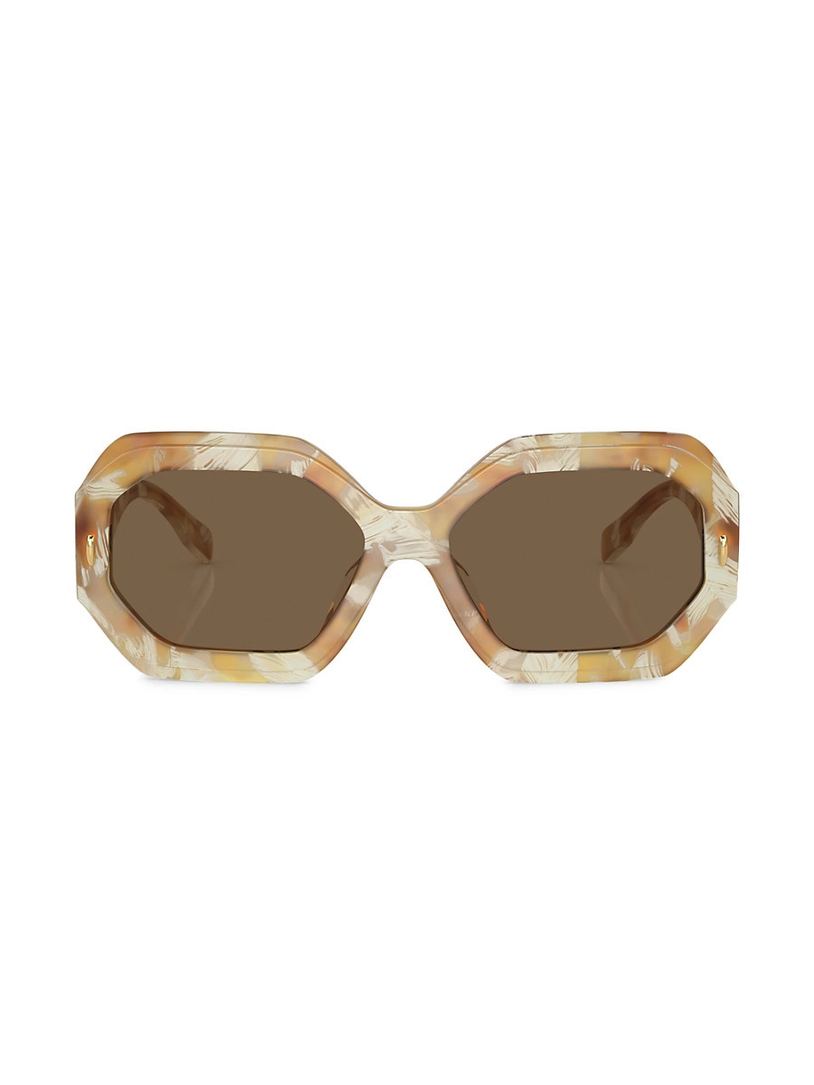Women's Miller 55MM Geometric Sunglasses - Caramel | Saks Fifth Avenue