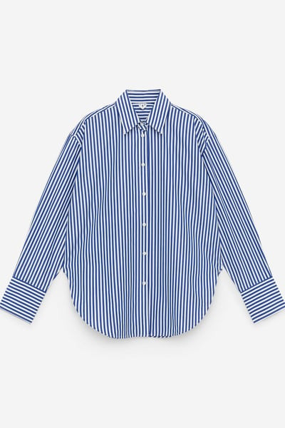 Relaxed-Fit Poplin Shirt – Blue/White – Women – ARKET GB | Arket UK