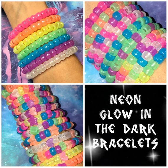 Neon Glow in the Dark Kandi Bracelets | Etsy | Etsy (US)