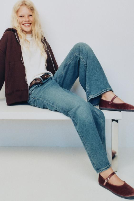 VELVET BALLET FLATS | Zara US