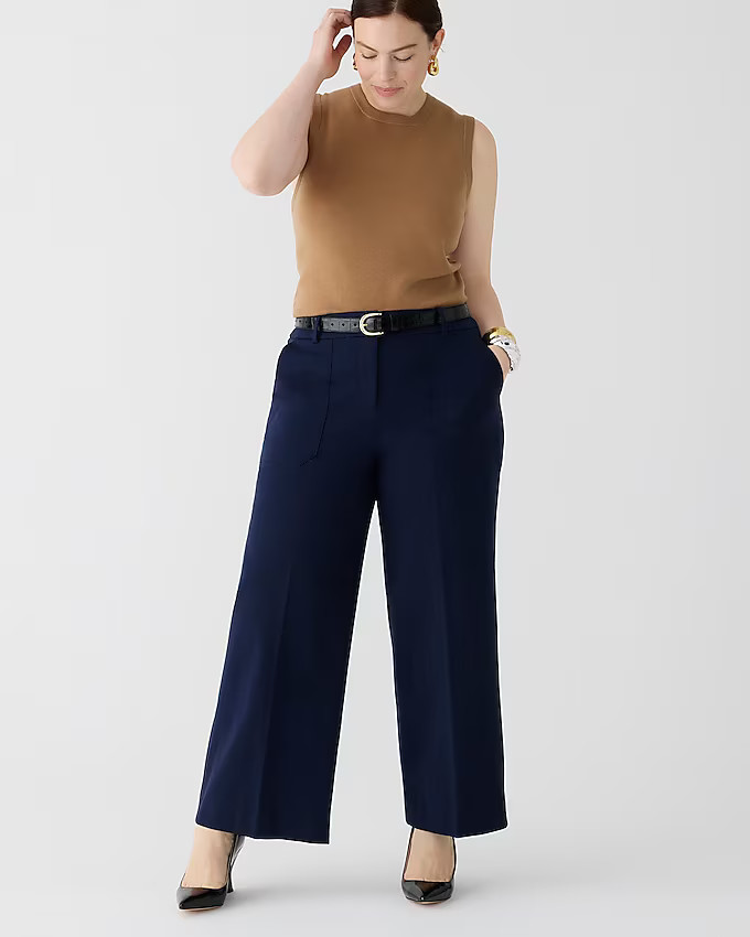 Sydney wide-leg pant in bi-stretch cotton blend | J. Crew US