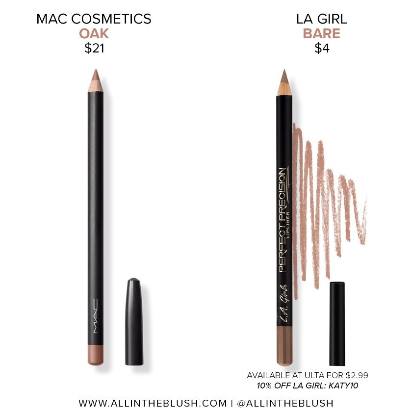 $4 alternative for MAC Oak Lip Pencil: LA Girl “Bare” Lip Liner | 
Save 10% off LA Girl with code: katy10

#LTKBeauty #LTKSaleAlert #LTKgrwm