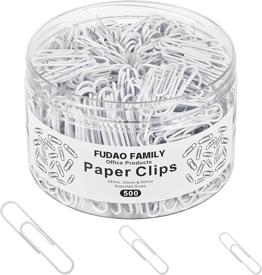 FUDAO FAMILY 500pcs Paper Clips Assorted Sizes, Small, Medium and Large（1.1inch, 1.3inch and 2i... | Amazon (US)