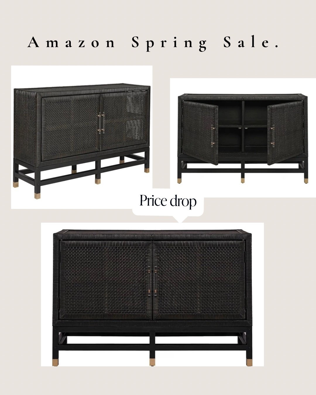 Huge price drop! 46% off in the Charcoal color option! Natural is also on sale, but not 46%. I’m in love with this buffet, I personally would buy 2 pieces and put them together for a statement! The price is so right!
Happy shopping! 

#LTKHome #LTKdayinmylife #LTKSaleAlert