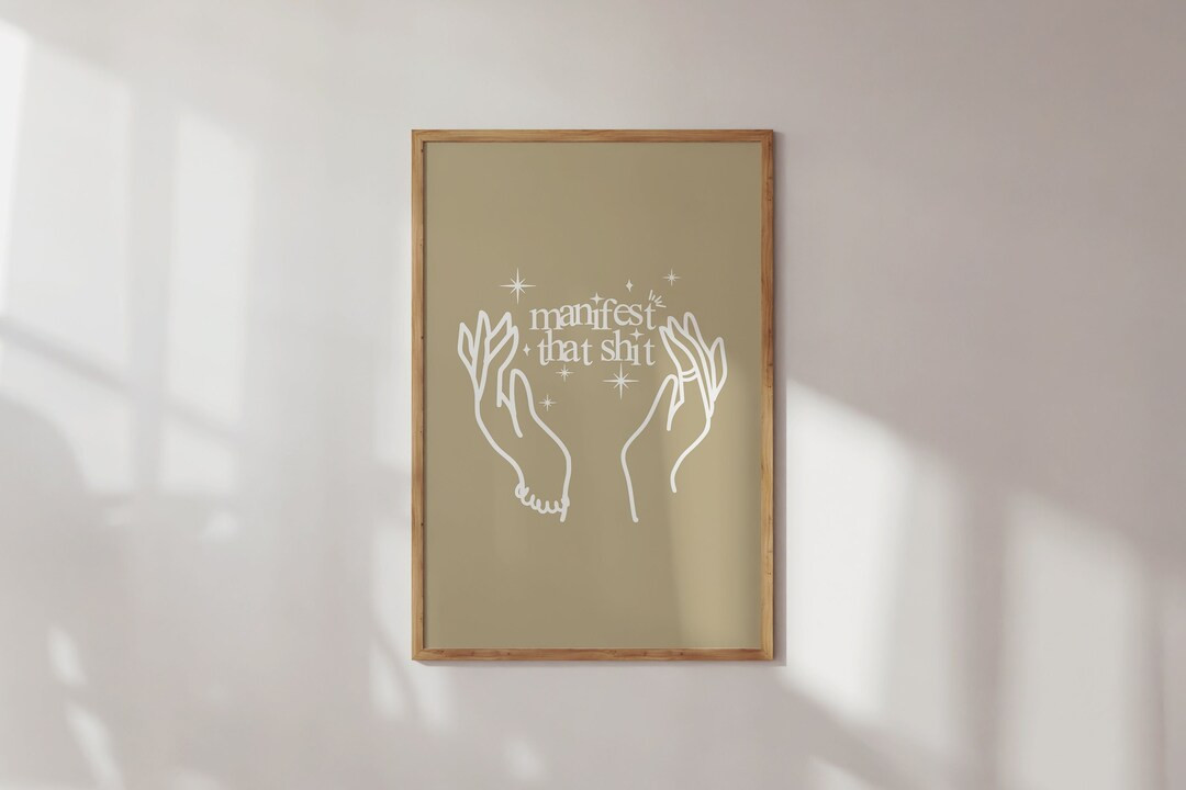 Manifest Wall Art, Retro Print, Affirmation Wall Art, Manifest That Shit Poster, Law of Attractio... | Etsy (CAD)