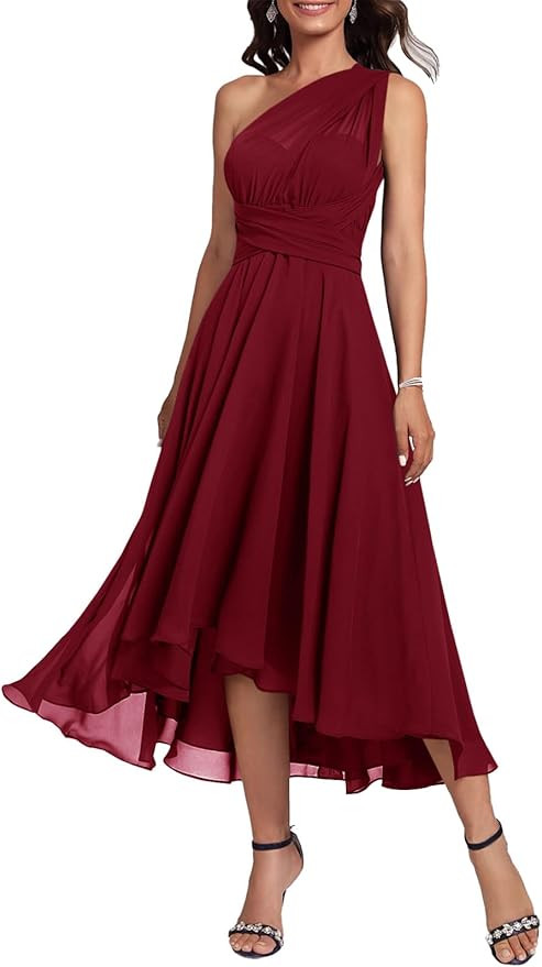 Galawaqe Womens Special Occasion Dresses Lady Sleeveless A Line Asymmetrical Chiffon Party Weddin... | Amazon (US)