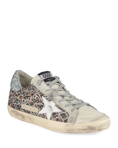 Golden Goose Superstar Leopard Embellished Sneakers | Neiman Marcus