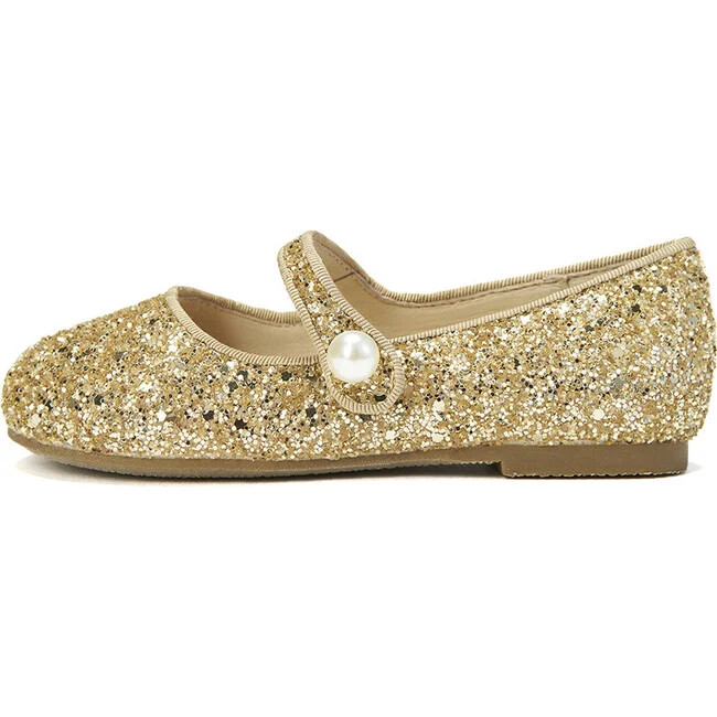 Elin Glitter Mary Janes, Gold | Maisonette