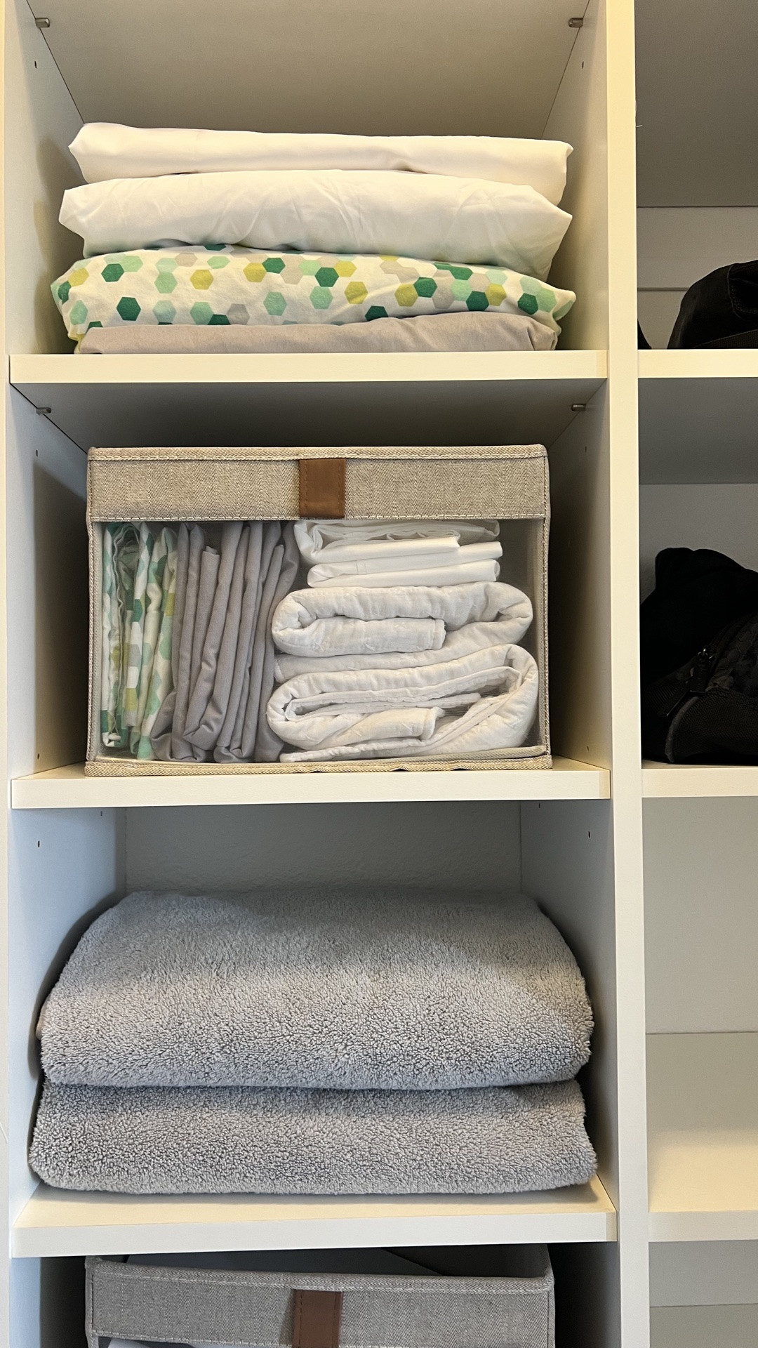 Sometimes the best organizing solutions are the simplest ones.

For this guest room closet, we worked with the shelving that was already in place and added a few budget friendly fabric bins with clear windows. They keep items contained, make it easy to see what’s inside, and help the space feel neat without the look of fully exposed storage. Linking a few options, depending on your measurements and space.

#LTKHome #LTKmomlife #LTKOver40