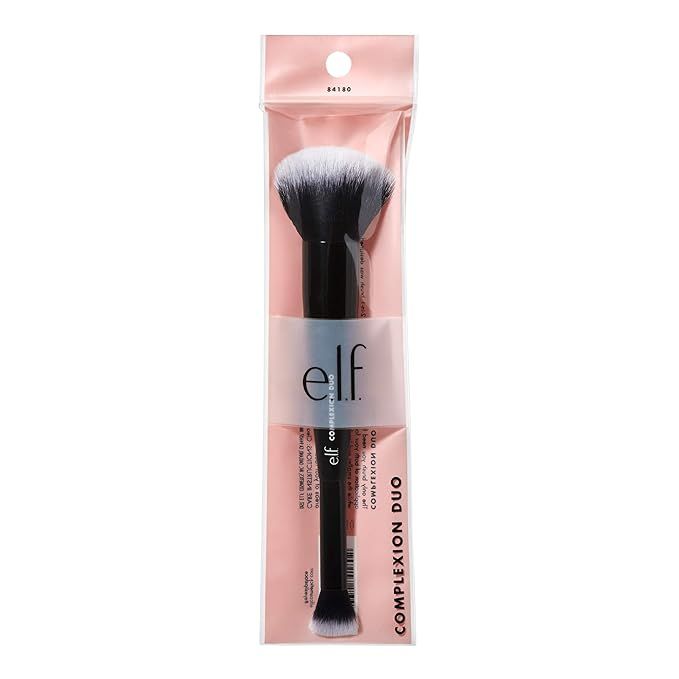 e.l.f. Cosmetics Complexion Duo Brush, 2-In-1 Vegan Makeup Tool, Flawlessly Applies Concealer & F... | Amazon (US)