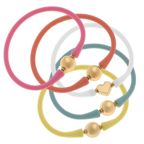 New Year's Bali 24K Gold Silicone Bracelet Stack | CANVAS