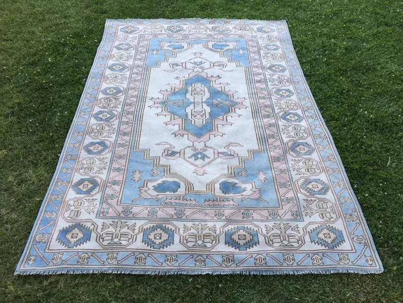 Vintage Turkish Oushak Rug with Modern Contemporary Style,Wool Hand Knotted 5'9"x8'6" Large Vinta... | Etsy (US)