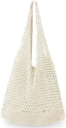 hatisan Crochet Bags for Women - Summer Beach Tote, Aesthetic Hippie Knit Bag | Amazon (US)
