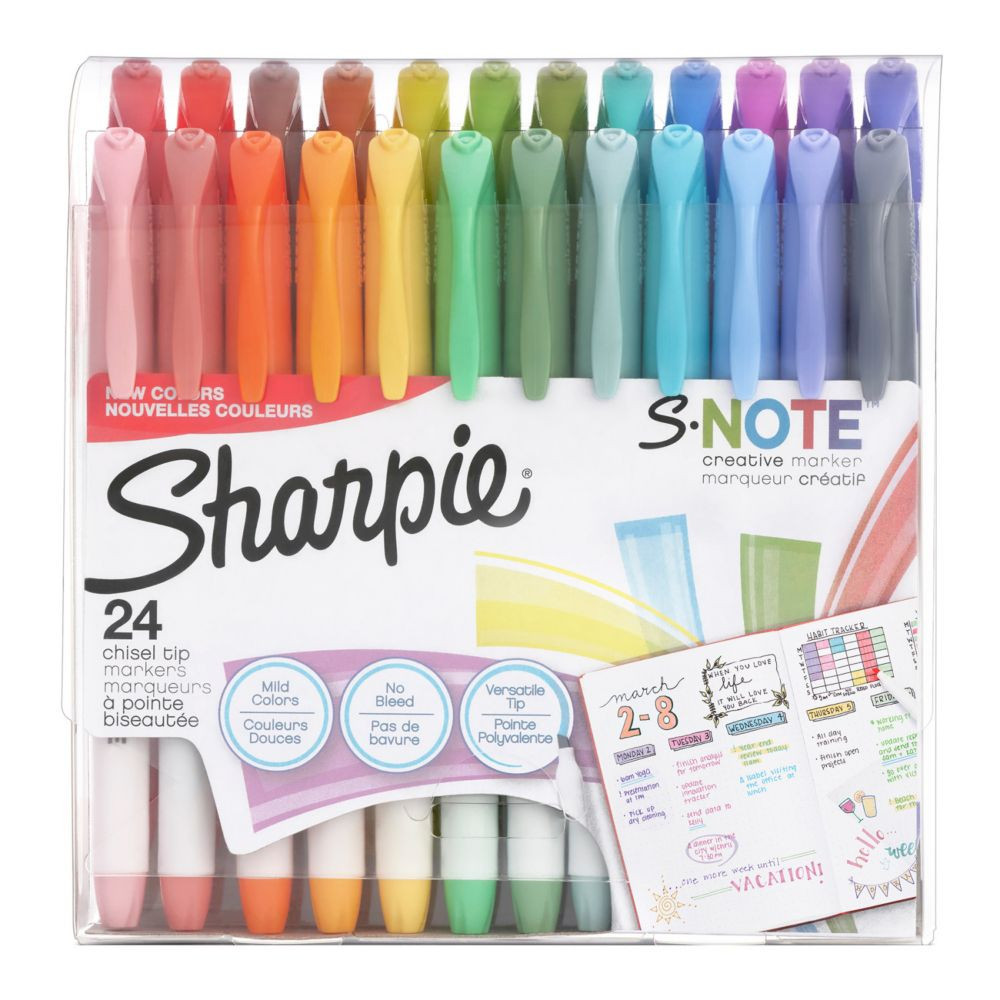 Sharpie S-Note Creative Markers, Highlighters, Assorted Colors, Chisel Tip, 24 Count | Oriental Trading Company