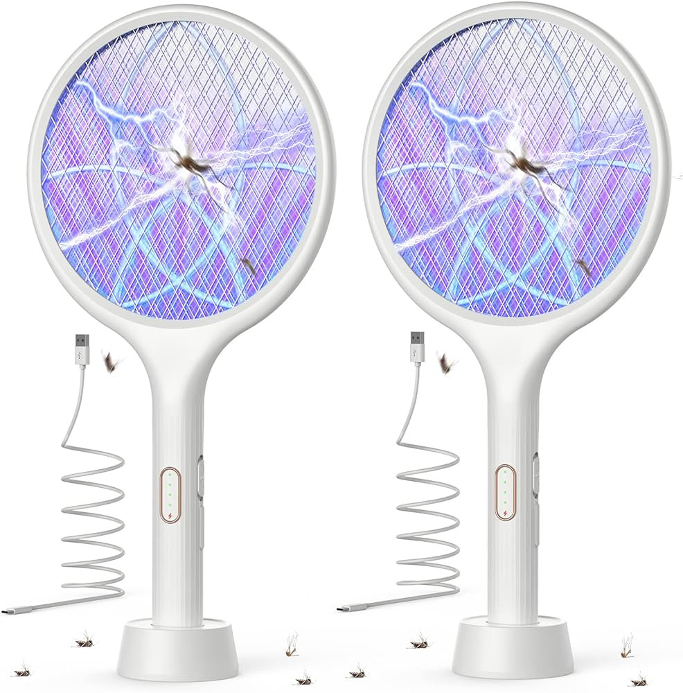 YISSVIC Electric Fly Swatter 4000V Bug Zapper Racket Dual Modes Mosquito Killer with Purple Mosqu... | Amazon (US)