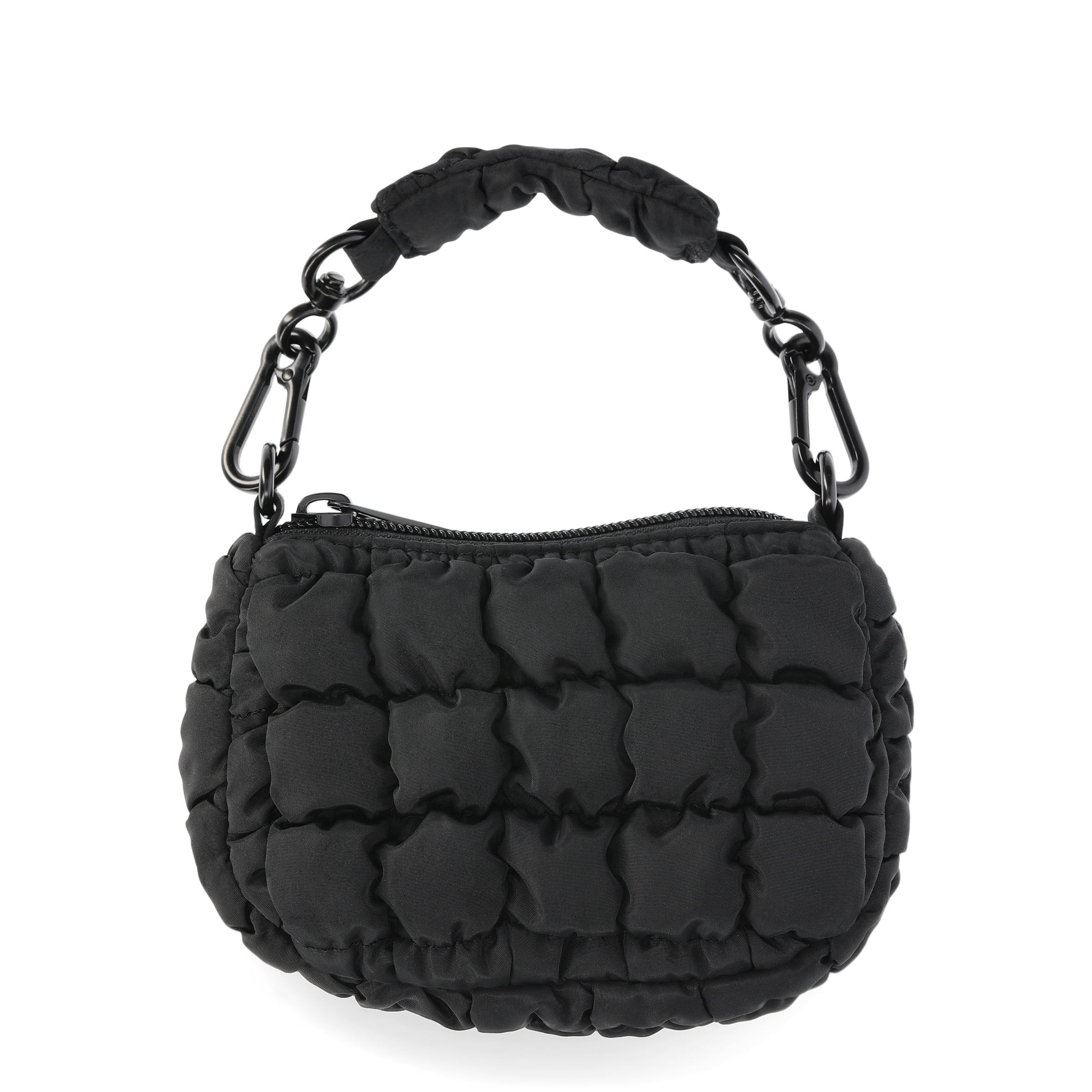 No Boundaries Women's Mini Quilted Hobo Bag Charm, Black | Walmart (US)