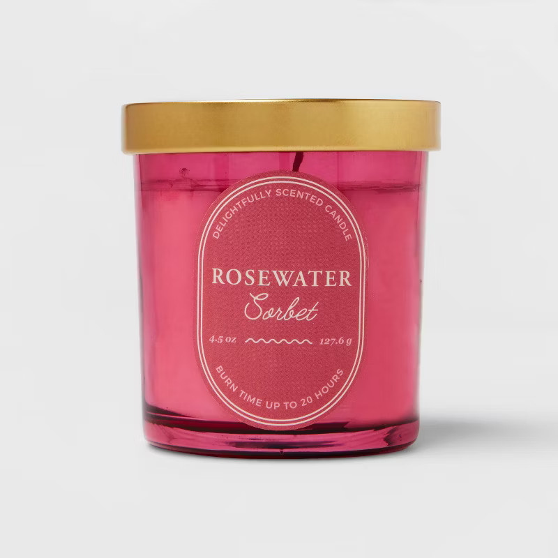 4.5oz Lidded Glass Candle Rosewater Sorbet - Threshold™ | Target