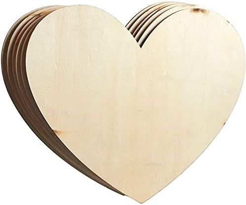 Wood Heart Cutouts for Crafts, DIY Decor for Valentine's (11.5 x 10 in, 6 Pack) | Amazon (US)