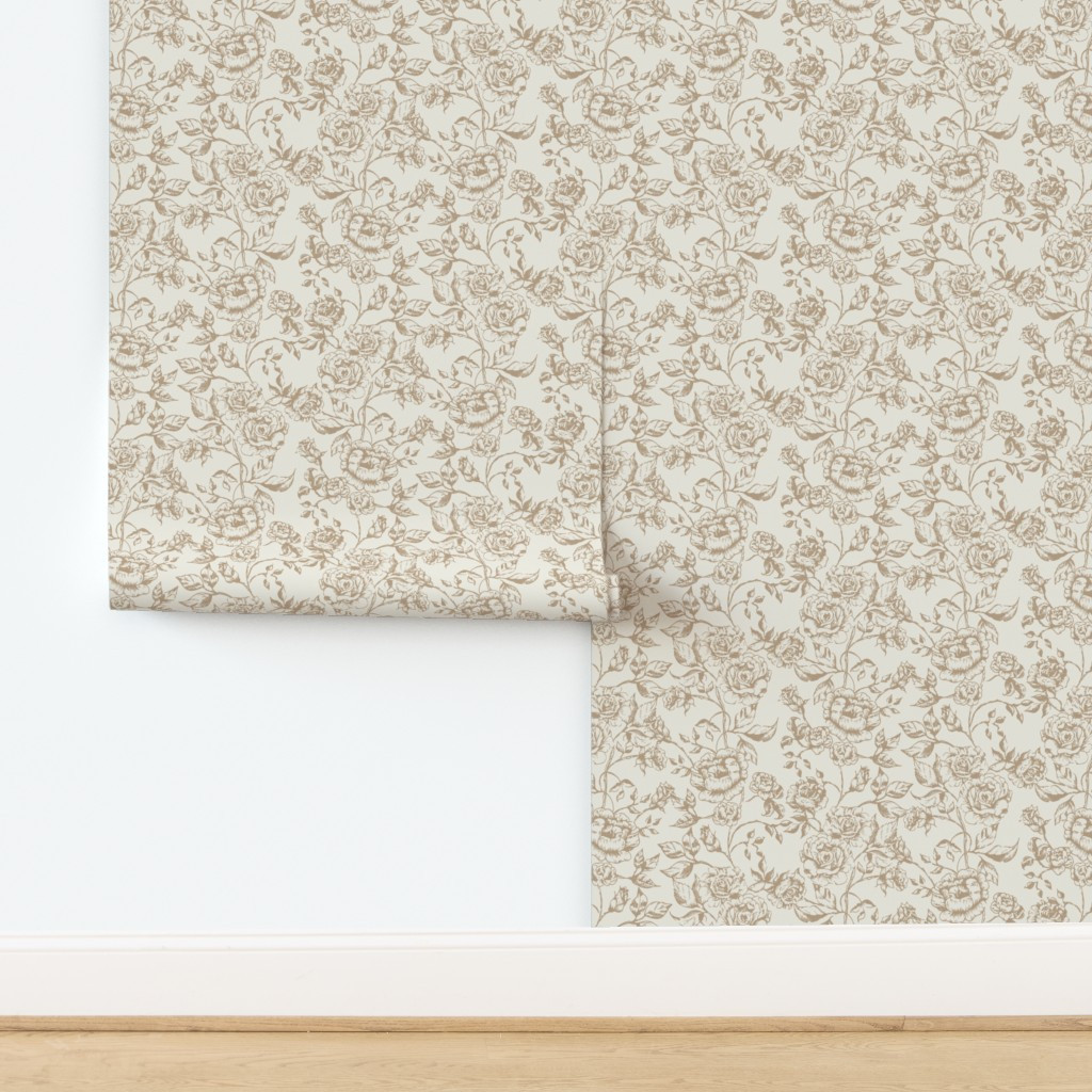 Wallpaper in Edith in Tan | Spoonflower