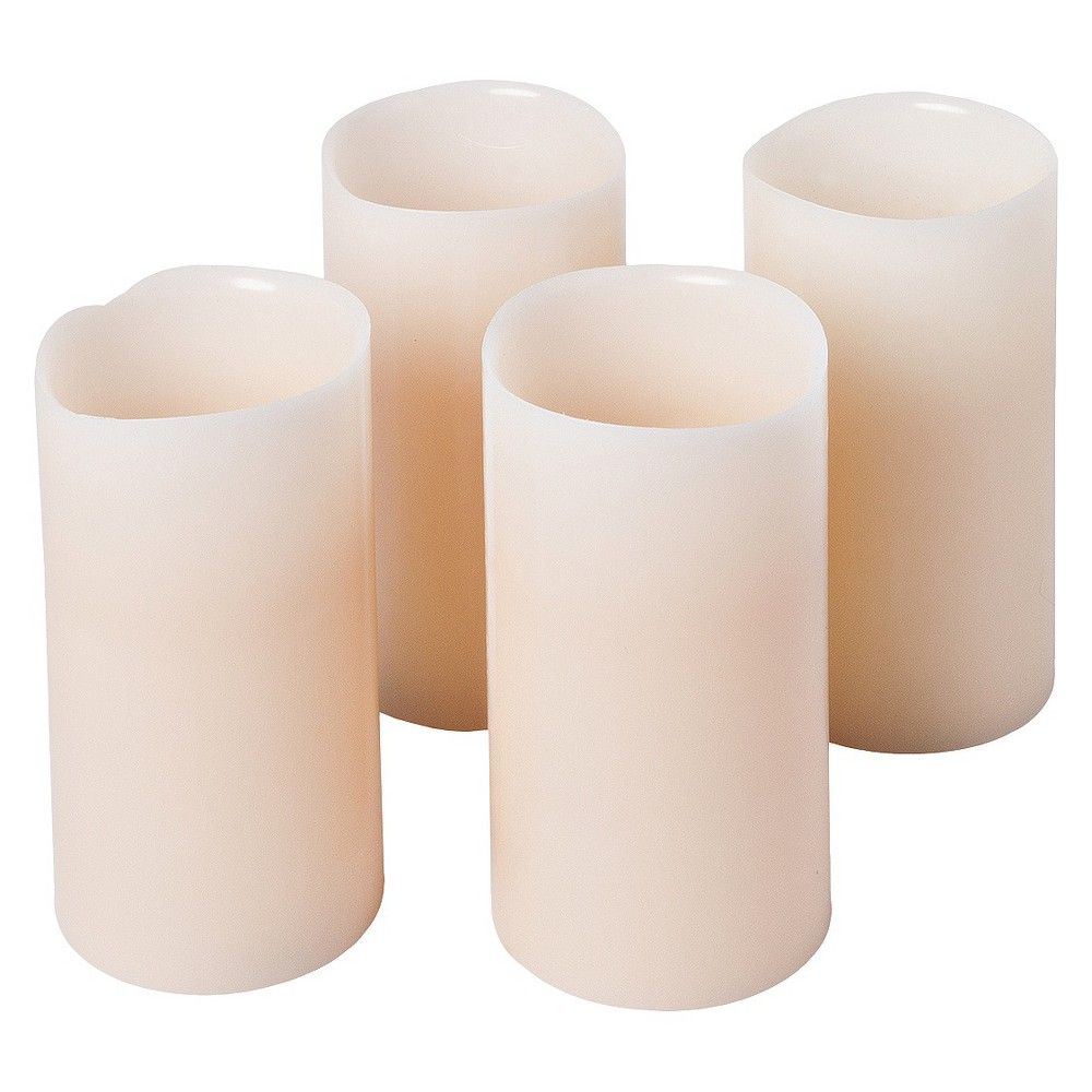 4pk Flameless Led Battery Operated Pillar Candle Bisque 6""x3"" - The Gerson Company | Target