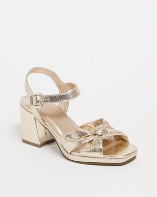 Missy Knotted Vamp Platform Sandal EEE Fit | Simply Be | Simply Be (UK)