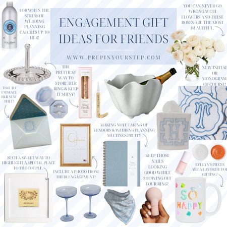 Engagement gift ideas for friends! While a text and your support are gift enough, we felt like our friends went above and beyond to make us feel celebrated with tokens of their excitement. From flowers to champagne to a ring cleaner and dish and even a surprise supper club celebration complete with a framed photo from our engagement we felt spoiled! I can't wait to return the favor as friends get engaged and went ahead and put together an idea list of what to get a friend who just got engaged. Shop these items in todays Wedding Wednesday post on the blog at www.prepinyourstep.com!

I shared more updates of what we’ve been able to get done as well as a hint at the topic of my next Wedding Wednesday post  

#LTKwedding #LTKunder50 #LTKGiftGuide