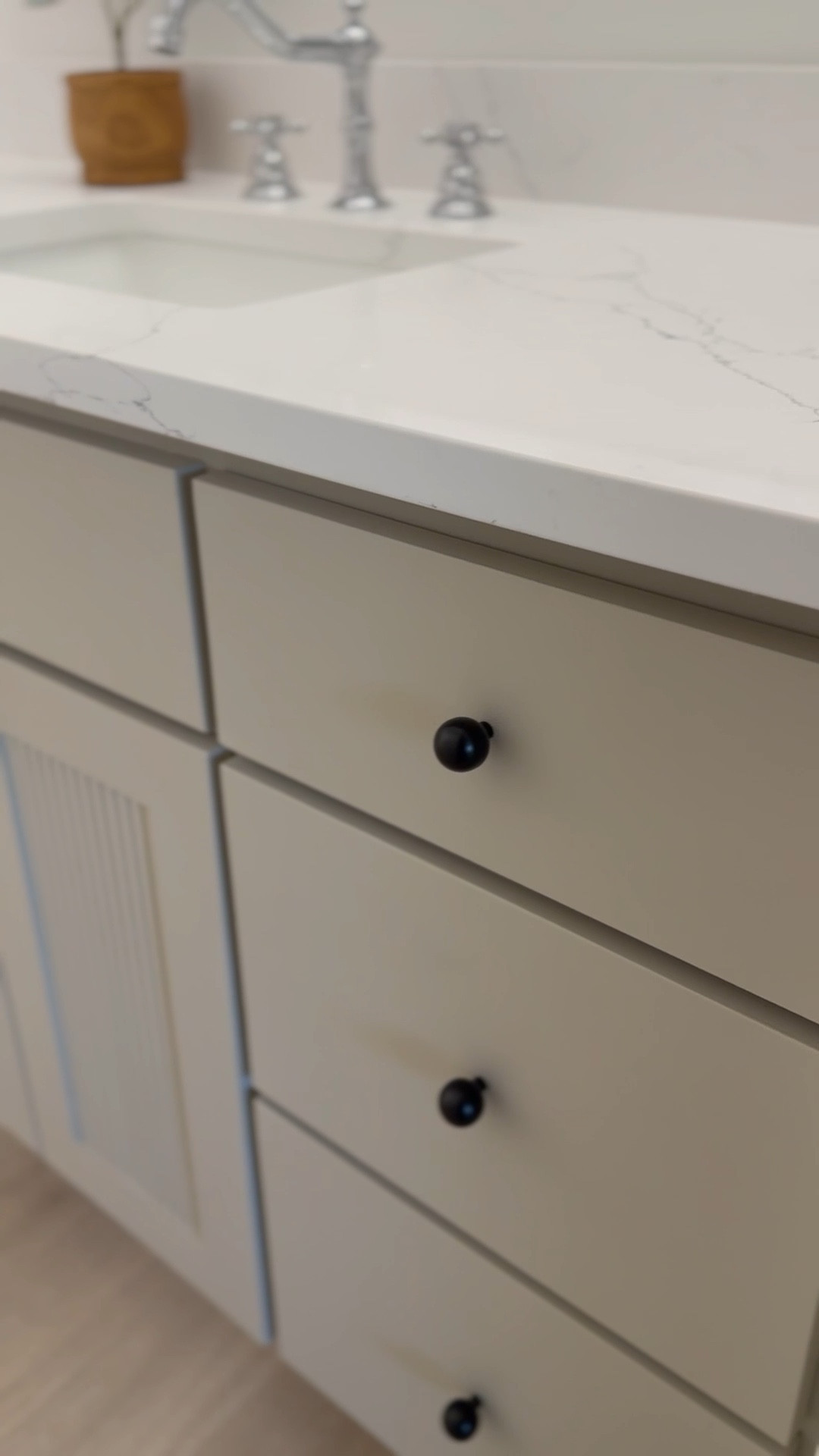 Bathroom sources and details, bathroom ideas, bathroom design 

• Vanity color is “solid wood”
• Painted with chalk paint and a small foam roller, sealed with clear sealing wax
• Liquid nails to adhere pole wrap to cabinets 

Follow my shop @mydivinehome on the @shop.LTK app to shop this post and get my exclusive app-only content!

#liketkit #LTKFindsUnder50 #LTKHome
@shop.ltk
https://liketk.it/54QFN