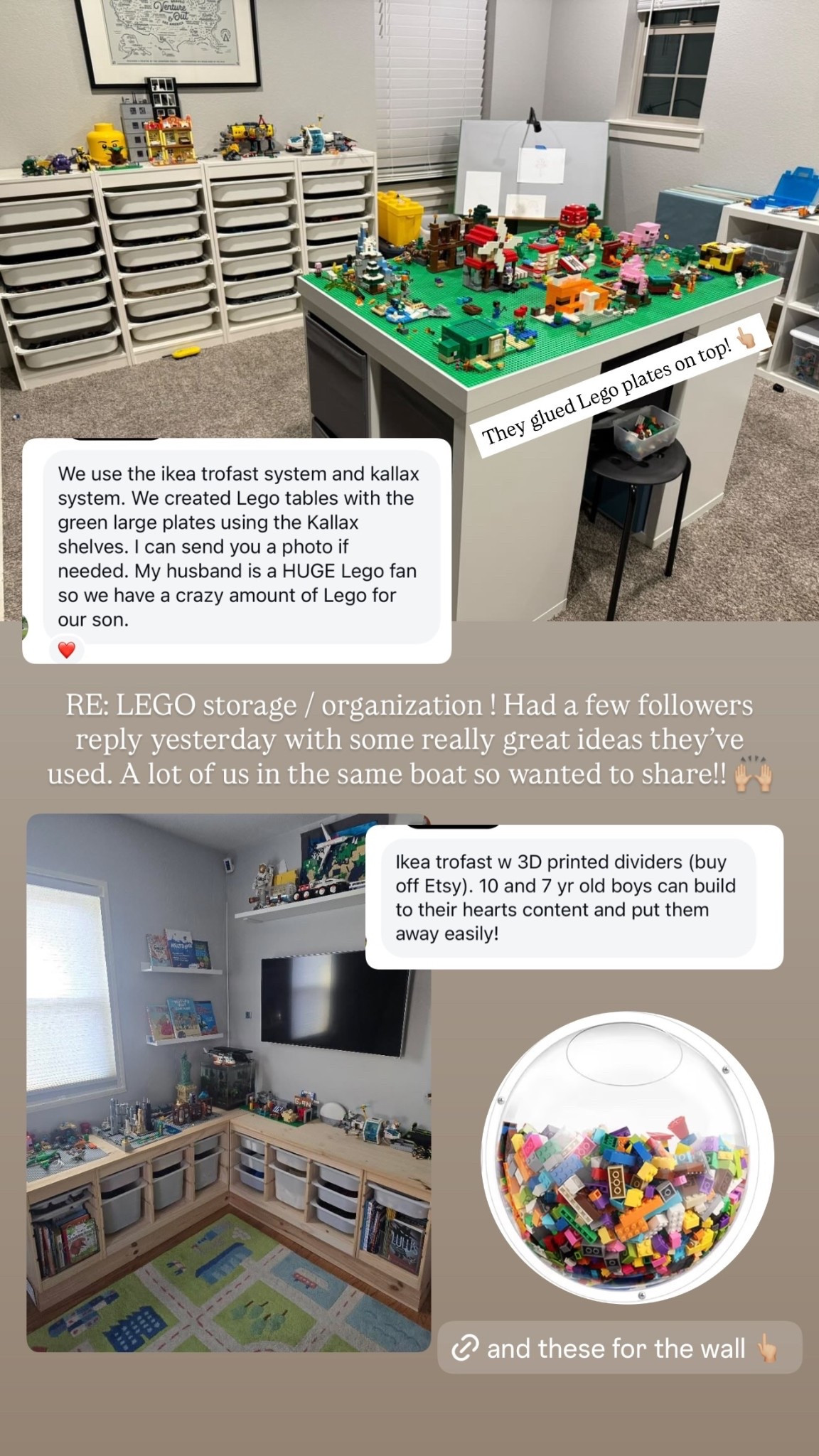 LEGO storage / organization !
Had a few followers reply yesterday with some really great ideas they’ve used. A lot of us in the same boat so wanted to share!! 

#LTKHome #LTKmomlife #LTKKids