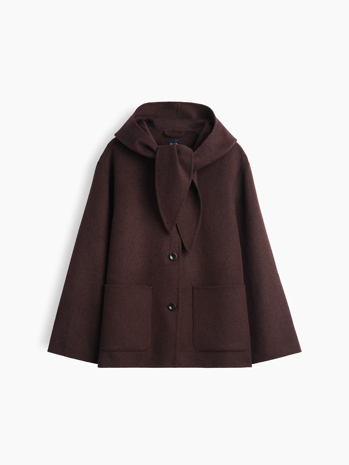 Wool-Blend Hooded Tie-Neck Coat | Gap (US)