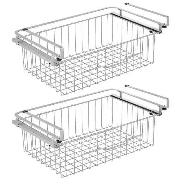 mDesign Large Wire Hanging Drawer Basket, Attaches to Shelving | Bed Bath & Beyond