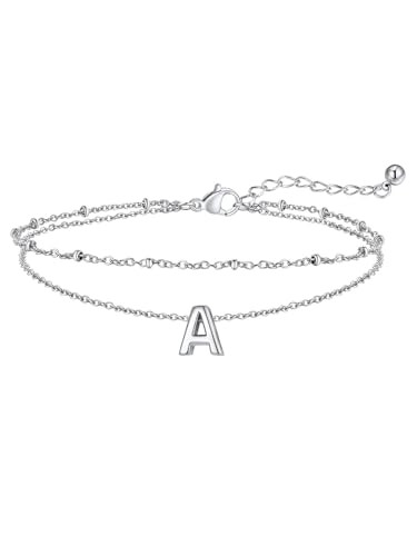 FaithHeart Initial Ankle Bracelets for Women, Waterproof 14k Gold Plated Initial Anklets Non Tarn... | Amazon (US)