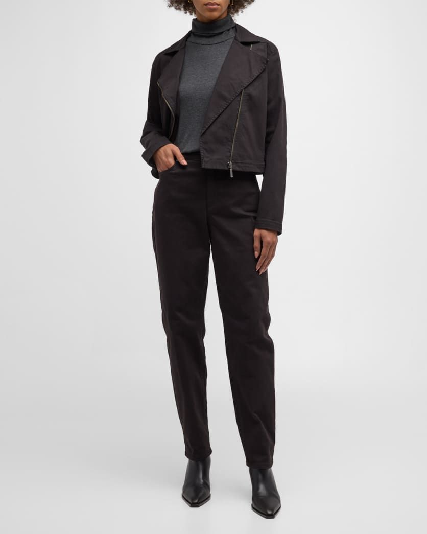 Garment-Dyed Cropped Denim Jacket | Neiman Marcus