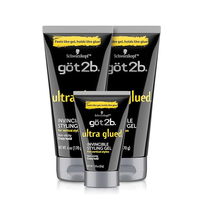 Got2B Ultra Glued Invincible Styling Gel 2 - 6 oz tubes + 1 Travel 1.25 oz tube | Amazon (US)